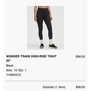 lululemon athletica Black Wunder Train High-Rise Tight